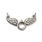Tarnish Resistant 304 Stainless Steel Connector Charms, Angel Wing Links, with Jump Rings, Stainless Steel Color, 12.5x25x2mm, Hole: 2.8mm