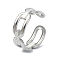 304 Stainless Steel Cuff Rings, Stainless Steel Color, Adjustable, 7mm