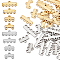 48Pcs 8 Style 304 Stainless Steel Chandelier Component Links, Rectangle, 3/4/5/6-Loop Connector, Golden & Stainless Steel Color, 5x7.5~13.5x1.5mm, Hole: 1mm, 6pcs/style