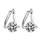 Brass Micro Pave Clear Cubic Zirconia Flat Round Hoop Earrings, Platinum, 10mm
