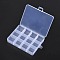 (Defective Closeout Sale: Scratched) Plastic Bead Storage Containers, 12 Compartments Grid Bead Containers, Rectangle, Clear, 14.2x9.9x2.3cm