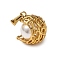 304 Stainless Steel Pendants, with Plastic Imitation Pearl Beads, Moon, 23x18x17mm, Hole: 7x3mm