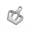 Tarnish Resistant 201 Stainless Steel Charms, Crown, Stainless Steel Color, 13x11x0.5mm, Hole: 1.2mm