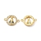 Rack Plating Brass Micro Pave Blue & Clear Cubic Zirconia Connector Charms, Ring Links, Cadmium Free & Lead Free, Long-Lasting Plated, Real 18K Gold Plated, 14.5x20.5x3.5mm, Hole: 1.5mm