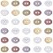 Tibetan Style Alloy Buttons, 2-Hole, Oval, Lead Free and Nickel Free, Mixed Color, 14x11x1mm, Hole: 2mm