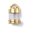 Ion Plating(IP) 304 Stainless Steel Pendants, with Glass, Column, Golden, 21x12.5mm, Hole: 4x3.5mm