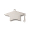 304 Stainless Steel Pendants, Laser Cut, Doctoral Hat Charm, Stainless Steel Color, 18x30x1.5mm, Hole: 1.5mm