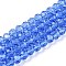 Glass Beads Strands, Faceted, Rondelle, Light Sky Blue, 6x5mm, Hole: 1mm, about 80~85pcs/strand, 38~40cm