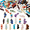 52Pcs 13 Styles Natural Mixed Gemstone Chip Pendants, with Golden Tone 304 Stainless Steel Loops, 24~26x7~12x6~8mm, Hole: 1.8~2mm, 4pcs/style