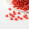12/0 Grade A Round Glass Seed Beads, Silver Lined, Red, 2x1mm, Hole: 0.5mm, about 60000pcs/pound