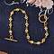 Ion Plating(IP) 304 Stainless Steel Link Chain Bracelets, with Toggle Clasps, Heart, Golden, 8 inch(20.4cm), 5mm