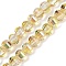Electroplate Transparent Glass Beads Strands, Pumpkin, Faceted, Black Plated, Gold, 8x6mm, Hole: 1.2mm, about 78~81pcs/strand, 18.50''(47cm)