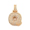 Brass Micro Pave Clear Cubic Zirconia Pendants, Cadmium Free & Nickel Free & Lead Free, Real 18K Gold Plated, Letter Q, 31x19x5mm, Hole: 3x6mm