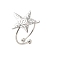 Non-Tarnish 304 Stainless Steel Open Cuff Ring, Starfish, Stainless Steel Color, US Size 8(18.1mm)