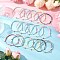 16Pcs Two Tone Waxed Polyester Cord Bracelets for Men Women, with 304 Stainless Steel Tube Bails, Mixed Color, Inner Diameter:  2~3-1/8 inch(5~8cm)
