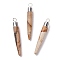 Natural Picture Jasper Brass Pointed Pendants, Cadmium Free & Lead Free, Bullet Shaped, Silver Color Plated, 33~37x4~5mm, Hole: 2mm