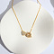 Heart Initial Brass Micro Pave Clear Cubic Zirconia Pendant Necklaces, Golden, Letter Q, 16.14 inch(41cm)