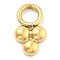 Ion Plating(IP) 304 Stainless Steel Charms, Flower Charm, Real 14K Gold Plated, 8x5x1.5mm, Hole: 2.2mm