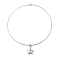 Brass Charm Necklace, Lead Free & Cadmium Free, Real 18K Gold Plated, Platinum, 6.50 inch(16.5cm)