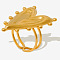 304 Stainless Steel Heart Cuff Ring, Adjustable Fashionable Simple Opening Ring, Golden, 35mm, Inner Diameter: 17mm