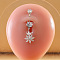 316L Surgical Stainless Steel Micro Pave Clear Cubic Zirconia Belly Rings, Stainless Steel Color, Flower, Bar Length: 3/8