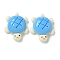 Opaque Resin Cabochons, for Jewelry Making, Tortoises, Dodger Blue, 32x26x10.5mm