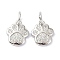 Brass Micro Pave Cubic Zirconia Charms, with Jump Ring, Long-Lasting Plated, Lead Free & Cadmium Free, Footprint, Real Platinum Plated, 10x8.5x2mm
