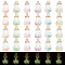 48Pcs 6 Colors Luminous Glass Pendants, with Golden Plastic Pendant Bails, Gourd, Mixed Color, 27x16mm, Hole: 2.5mm, 8pcs/color