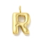 Ion Plating(IP) 304 Stainless Steel Pendants, Real 14K Gold Plated, Balloon Letter Charms, Puff Initial Charms, Letter R, 24x14.5x5mm, Hole: 4mm