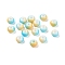 Opaque Spray Painted Glass Beads, Rondelle, Drawbench Style, Deep Sky Blue, 8x5mm, Hole: 2mm