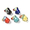 Handmade Porcelain Beads, Bird, Famille Rose Porcelain, Mixed Color, 19.5~20.5x16~19x11~11.5mm, Hole: 1.8mm