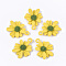 Spray Painted Alloy Pendants, Flower/Daisy, Yellow, 20.5x16.5x4mm, Hole: 1.8mm