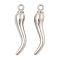 Rack Plating Alloy Pendant,  Pepper Charms, Platinum, 30x6x6mm, Hole: 1.8mm