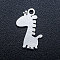 Non-Tarnish 201 Stainless Steel Pendants, Stamping Blank Tag Charms, Giraffe, Stainless Steel Color, 15.5x10x1mm, Hole: 1.5mm