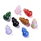 Natural White Jade Bead, Dyed, DIY for Pendants Making, Gourd/Calabash, Mixed Color, 20x12.5x12.5mm, Hole: 1.6mm