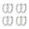 NBEADS 4 Pairs Cubic Zirconia Hoop Earrings, Platinum Huggie Earrings Round Huggie Studs Small Hoop Earrings Set Brass Piercing Ear Jewelry for Women Men