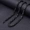 Stainless Steel Byzantine Chains Necklaces for Men, Black, 25.59 inch(65cm)x4mm