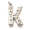 Brass Micro Pave Clear Cubic Zirconia Pendants, with Jump Ring, Lead Free and Cadmium Free, Long-Lasting Plated, Rack Plating, Letter Charms, Platinum, Letter K, 20.5x13.5x2.7mm, jump ring: 5x1mm, 3mm inner diameter.