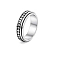 201 Stainless Steel Rotating Fidget Band Ring, Fidget Spinner Ring for Anxiety Stress Relief, Platinum, Moon, 5.7mm,US Size 8 1/2(18.5mm)