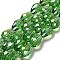 Electroplate Glass Beads Strands, AB Color Plated, Faceted Teardrop, Lime Green, 12x8mm, 58pcs/strand, 26.5 inch