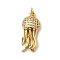 Brass Micro Pave Cubic Zirconia Pendants, Cadmium Free & Lead Free, Jellyfish, Real 16K Gold Plated, with Jump Ring, Clear, 24x10.5x5mm, Hole: 3.4mm
