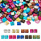 180Pcs 9 Colors 2-Hole Drawbench Glass Seed Beads, Opaque Spray Painted, Rectangle, Mixed Color, 5x4.5~5x2~2.5mm, Hole: 0.5~0.8mm, 20Pcs/color