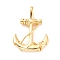 PVD Vacuum Plating 304 Stainless Steel Pendants, Anchor, Golden, 37x26.5x7.5mm, Hole: 7x5mm
