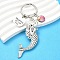 Alloy Keychain, with Resin & Iron Findings, Fuchsia, 10.7cm