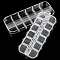 12 Grids Plastic Bead Containers, for Rhinestone, Nail Art Cabochons, Clear, 13x5x1.5cm