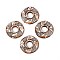Handmade Porcelain Pendants, Ring with Star Pattern, Fancy Antique Glazed Porcelain, Camel, 48x9~10mm, Hole: 14.5~15mm