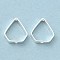Brass Bead Frame, Cadmium Free & Lead Free, Triangle, 925 Sterling Silver Plated, 10x9x2mm, Hole: 0.7mm