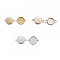 304 Stainless Steel Cabochon Connector Settings, Plain Edge Bezel Cups, Flat Round, Mixed Color, Tray: 8mm, 16x10x2mm, Hole: 2mm