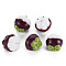 Opaque Resin Pendants, with Platinum Tone Iron Loop, Mangosteen, Dark Red, 24.5x22mm, Hole: 2mm