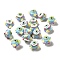 Hand Painted Acrylic with Enamel Beads, Hand Drawn Beads, Beige, 14.5~15.5x16.5~21.5x16~20mm, Hole: 2~2.8mm